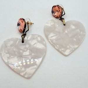 BaubleBar Melina Heart Drop‎ Earrings Post Earrings Gold-Tone Accents
